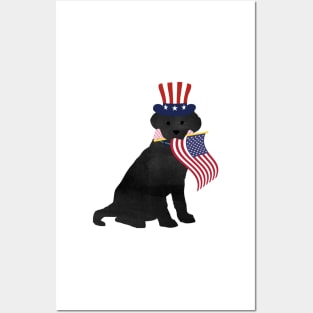 Preppy Patriotic Black Lab Posters and Art